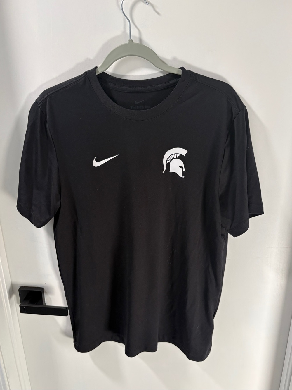 Nike Men's Black Spartan Logo Performance Short-Sleeve T-Shirt